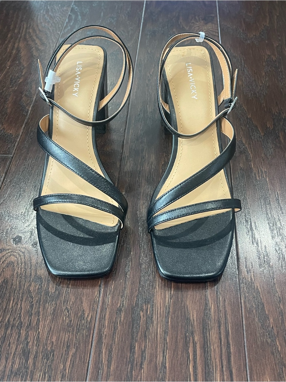 Lisa Vicky Women Size 10 M Violet-V Ankle Strap Sandal Black SheepNEW Block Heel
